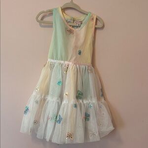 Nanette Lepore Pastel Rainbow Dress with Butterfly Accents